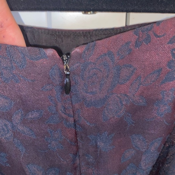 Vintage 90s Jaquard burgundy black sleeveless party mini dress 
moody whimsigoth - Picture 12 of 15